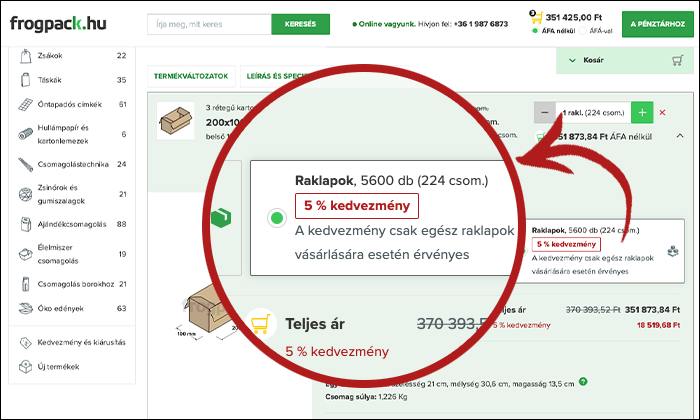 5% kedvezmény Frogpack.hu